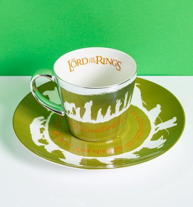 Lord Of The Rings Fellowship of the Ring Mirror Cup and Saucer Set