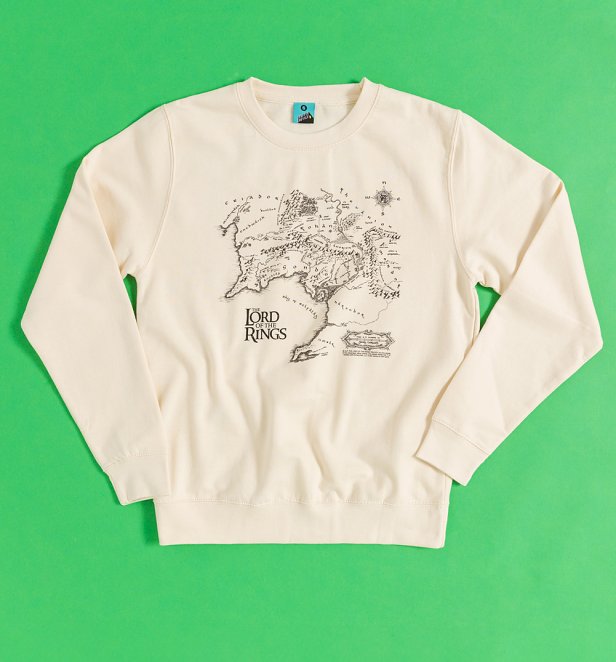 Lord Of The Rings Middle Earth Map Cream Sweater