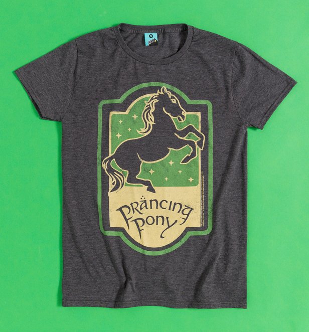 Lord Of The Rings Prancing Pony Charcoal T-Shirt
