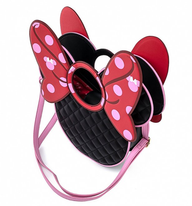 Lougefly Disney Minnie Mouse Quilted Bow Head Cross Body Bag Lougefly Disney Minnie Mouse Quilted Bow Head Cross Body Bag