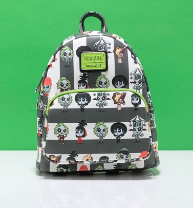 Loungefly Beetlejuice Group Chibi All Over Print Mini Backpack Loungefly Beetlejuice Group Chibi All Over Print Mini Backpack