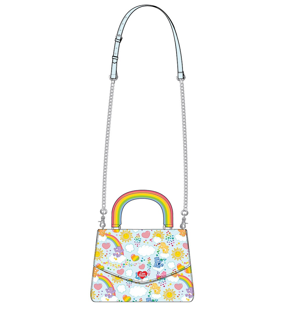 Loungefly Care Bears All Over Print Rainbow Handle Crossbody Bag