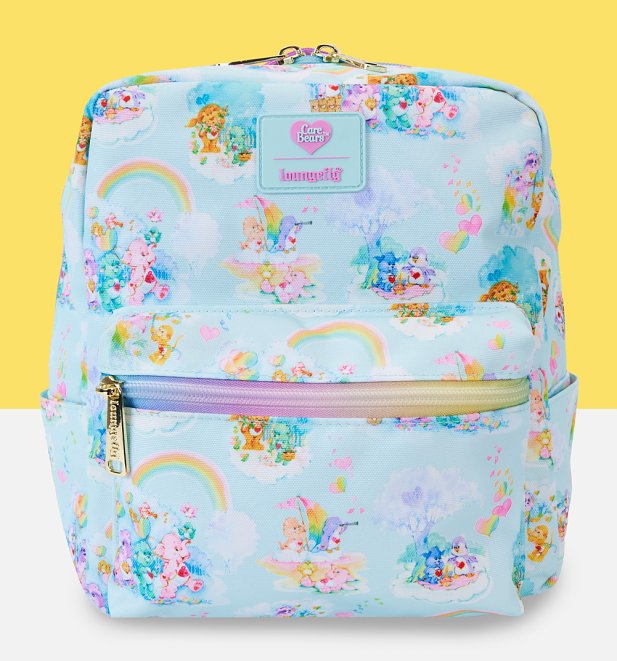 Loungefly Care Bears Cousins All Over Print Nylon Small Square Mini Backpack