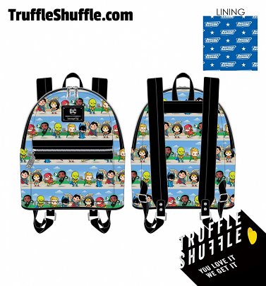 Loungefly DC Superheros Chibi Lineup Mini Backpack Loungefly DC Superheros Chibi Lineup Mini Backpack
