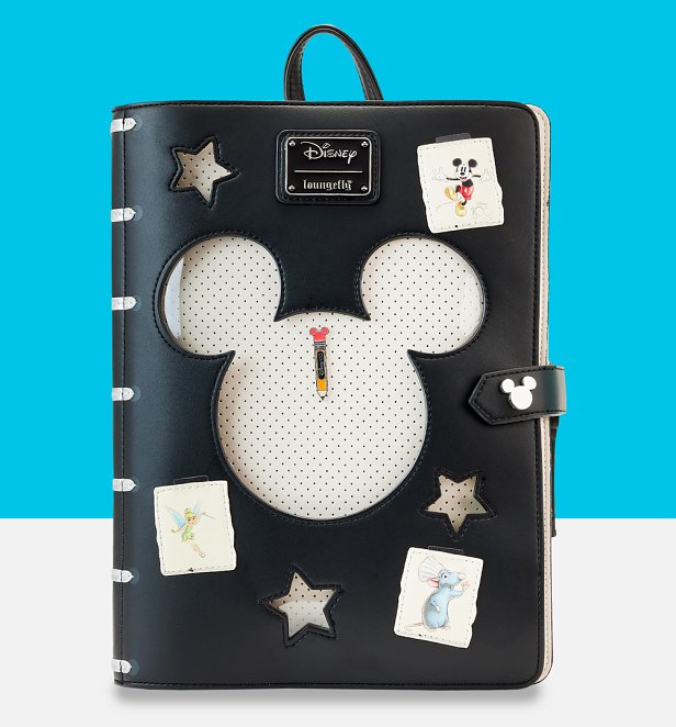 Loungefly Disney 100th Anniversary Sketchbook Pin Trader Backpack