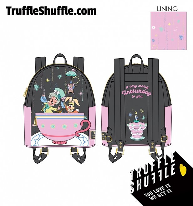 Loungefly Disney Alice In Wonderland A Very Merry Un-Birthday To You Mini Backpack Loungefly Disney Alice In Wonderland A Very Merry Un-Birthday To You Mini Backpack