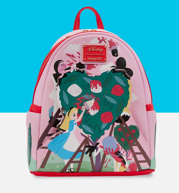 Loungefly Disney Alice In Wonderland Painting The Roses Red Mini Backpack