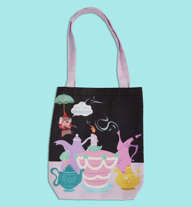 Loungefly Disney Alice In Wonderland Unbirthday Canvas Tote Bag