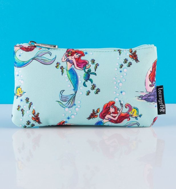 Loungefly Disney Ariel Scenes All Over Print Nylon Pouch