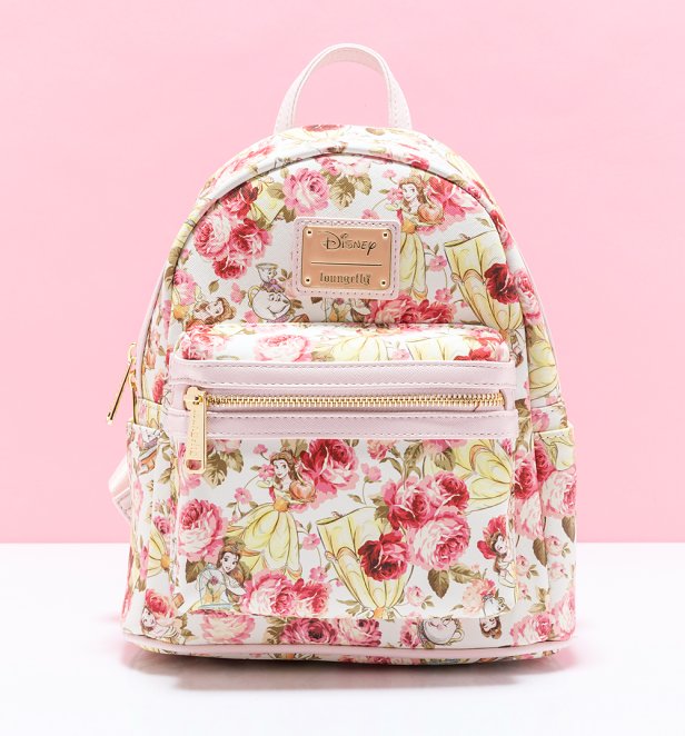 Loungefly Disney Beauty and The Beast Belle Floral Flower Mini Backpack