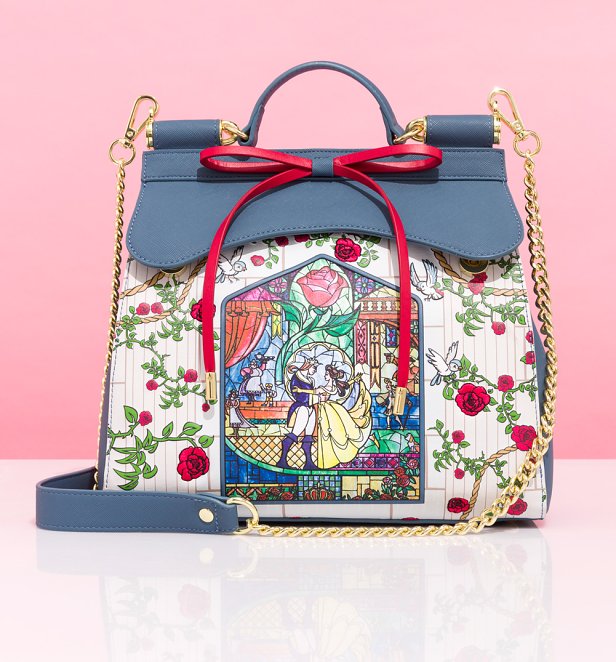 Loungefly Disney Beauty and the Beast Stained Glass Rose Handbag