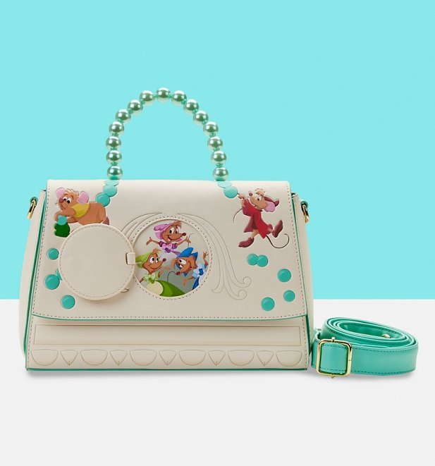 Loungefly Disney Cinderella Gus and Jaq Bead Handle Crossbody Bag