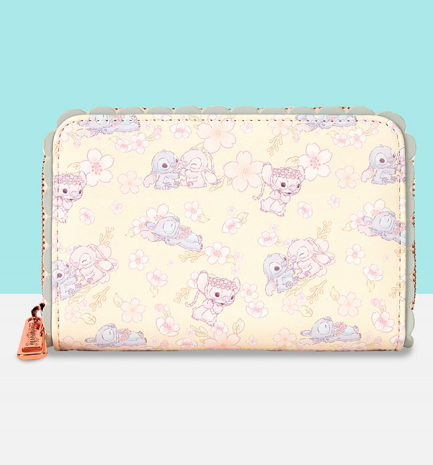 Loungefly Disney Cute Stitch Cherry Blossom Zip Around Wallet Loungefly Disney Cute Stitch Cherry Blossom Zip Around Wallet