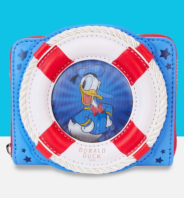 Loungefly Disney Donald Duck 90th Anniversary Zip Around Wallet