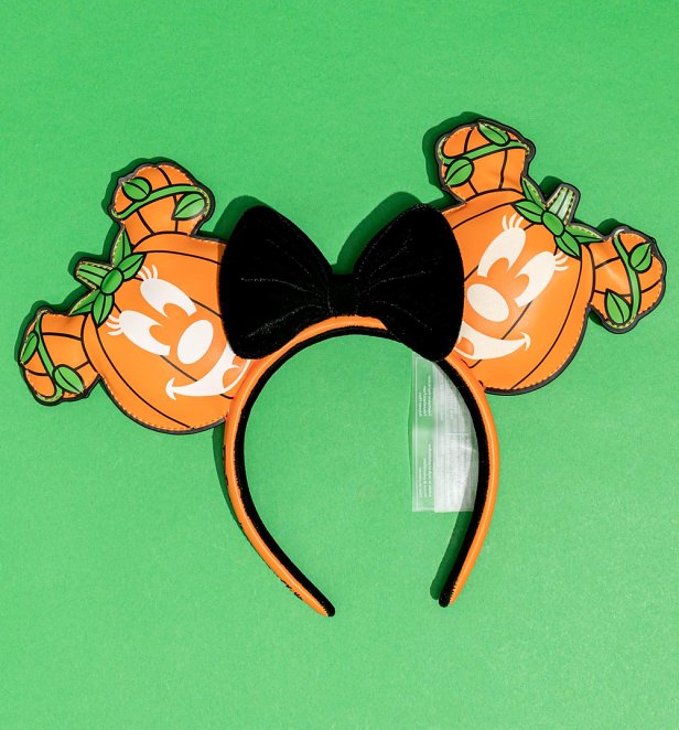 Loungefly Disney Double Minnie Pumpkin Halloween Headband Loungefly Disney Double Minnie Pumpkin Halloween Headband