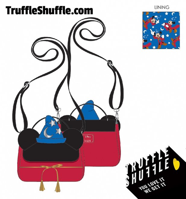 Loungefly Disney Fantasia Sorcerer Mickey Cosplay Crossbody Bag Loungefly Disney Fantasia Sorcerer Mickey Cosplay Crossbody Bag