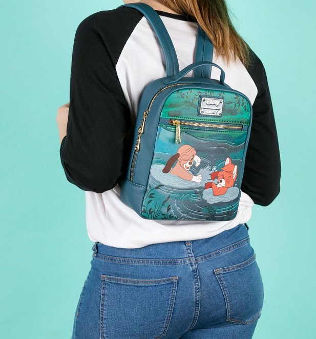 Loungefly Disney Fox and the Hound Water Fight Mini Backpack