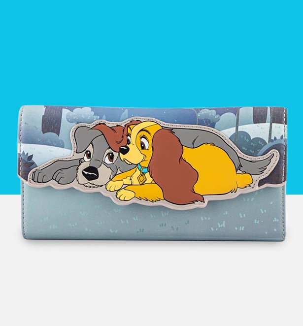 Loungefly Disney Lady And The Tramp Wet Cement Flap Wallet