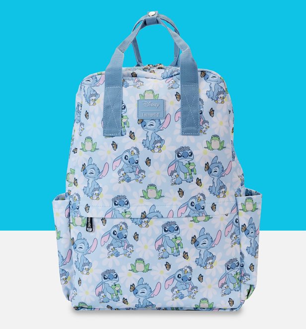 Loungefly Disney Lilo And Stitch Springtime Stitch All Over Print Full Size Nylon Backpack