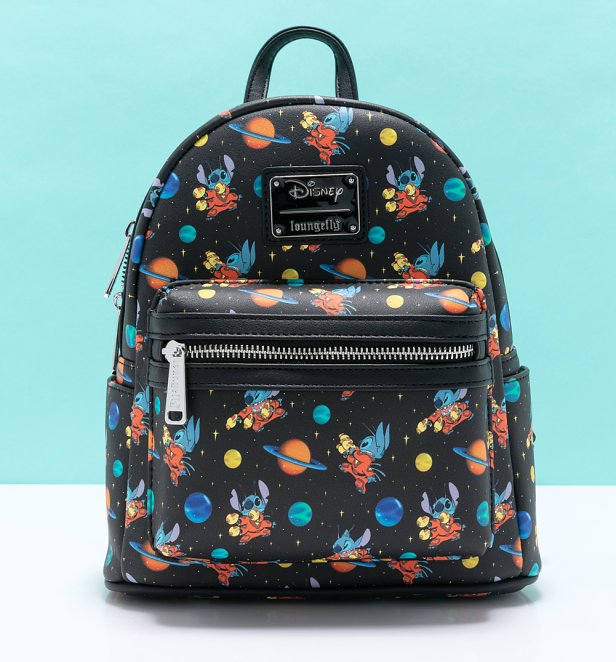 Loungefly Disney Lilo And Stitch Stitch In Space All Over Print Mini Backpack