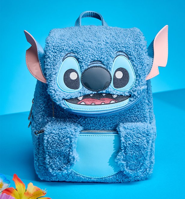Loungefly Disney Lilo & Stitch Plush Pocket Mini Backpack Loungefly Disney Lilo & Stitch Plush Pocket Mini Backpack