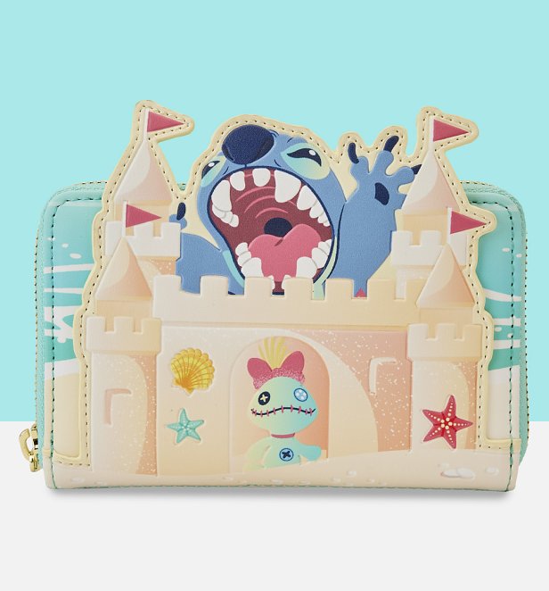 Loungefly Disney Lilo And Stitch Sandcastle Beach Surprise Zip Around Wallet 7609