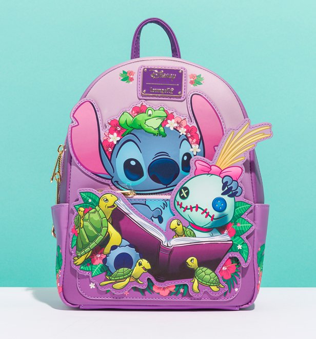 Loungefly Disney Lilo & Stitch Scrump Reading Mini Backpack