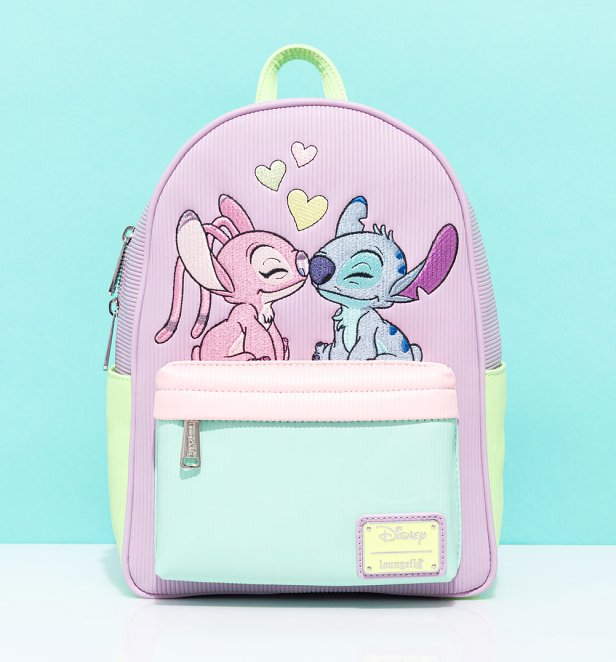 Loungefly Disney Lilo and Stitch: The Series Angel and Stitch Corduroy Mini Backpack