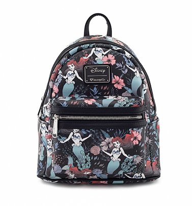 Loungefly Disney Little Mermaid Ariel Floral All Over Print Mini Backpack Loungefly Disney Little Mermaid Ariel Floral All Over Print Mini Backpack