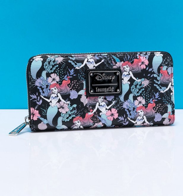Loungefly Disney Little Mermaid Ariel Floral All Over Print Wallet Loungefly Disney Little Mermaid Ariel Floral All Over Print Wallet