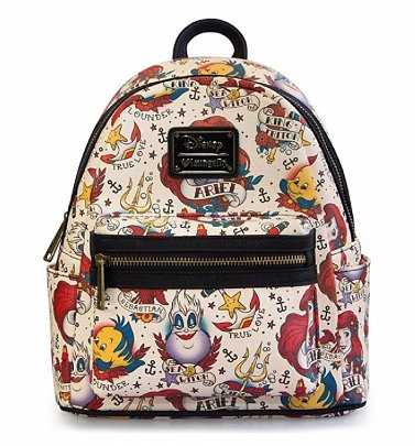 Loungefly Disney Little Mermaid Ariel Tattoo All Over Print Mini Backpack Loungefly Disney Little Mermaid Ariel Tattoo All Over Print Mini Backpack