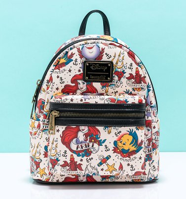 Loungefly Disney Little Mermaid Ariel Tattoo All Over Print Mini Backpack Loungefly Disney Little Mermaid Ariel Tattoo All Over Print Mini Backpack