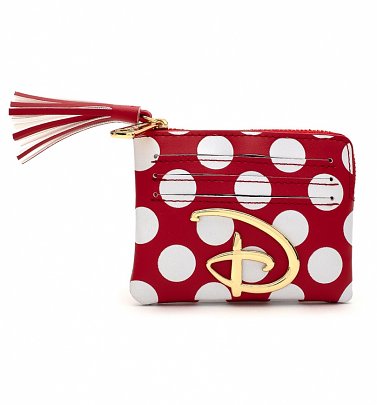 Loungefly Disney Logo Red and White Polka Dot Coin Purse Loungefly Disney Logo Red and White Polka Dot Coin Purse