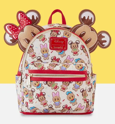 Loungefly Disney Mickey And Friends Gingerbread Cookie All Over Print Ear Holder Mini Backpack