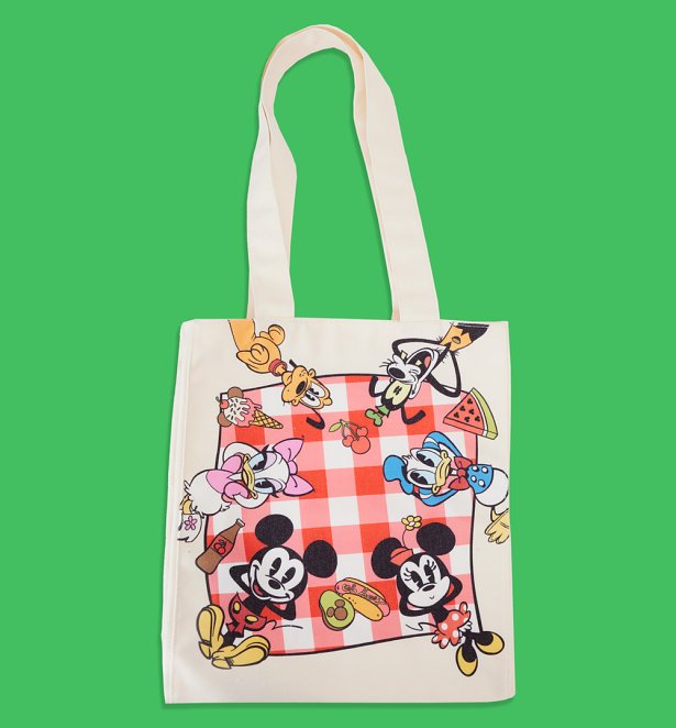 Loungefly Disney Mickey And Friends Picnic Canvas Tote Bag