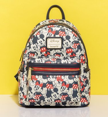 Loungefly Disney Mickey And Minnie All Over Print Mini Backpack