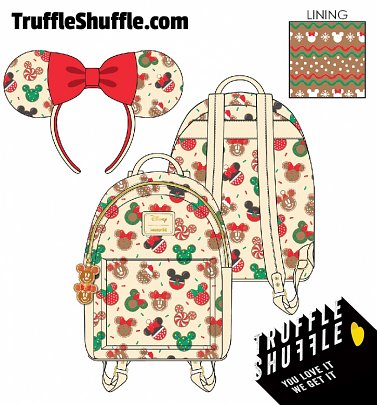 Loungefly Disney Mickey & Minnie Christmas Cookies Mini Backpack & Headband Combo Loungefly Disney Mickey & Minnie Christmas Cookies Mini Backpack & Headband Combo