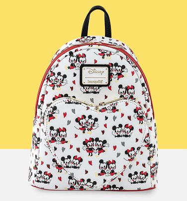 Loungefly Disney Mickey And Minnie Mouse Heart All Over Print Mini Backpack Loungefly Disney Mickey And Minnie Mouse Heart All Over Print Mini Backpack