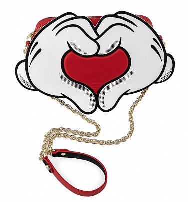 Loungefly Disney Mickey Heart Hands Cross Body Bag Loungefly Disney Mickey Heart Hands Cross Body Bag