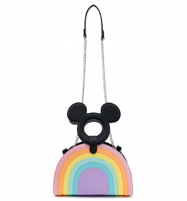 Loungefly Disney Mickey Mouse Pastel Rainbow Cross Body Bag