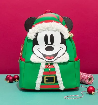 Santa mickey mouse mini backpack hot sale by loungefly