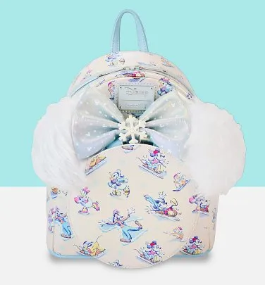Loungefly Disney Minnie Mouse Silver Sequin Mini Backpack