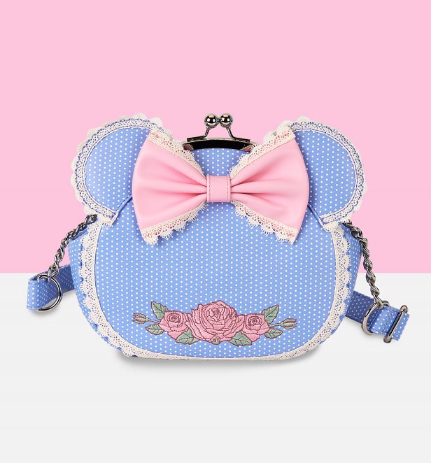 Loungefly Disney Minnie Floral And Lace Kisslock Crossbody Bag Loungefly Disney Minnie Floral And Lace Kisslock Crossbody Bag