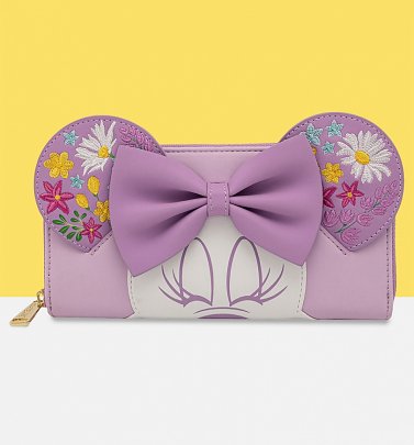 Loungefly Disney Minnie Holding Flowers Zip Around Wallet