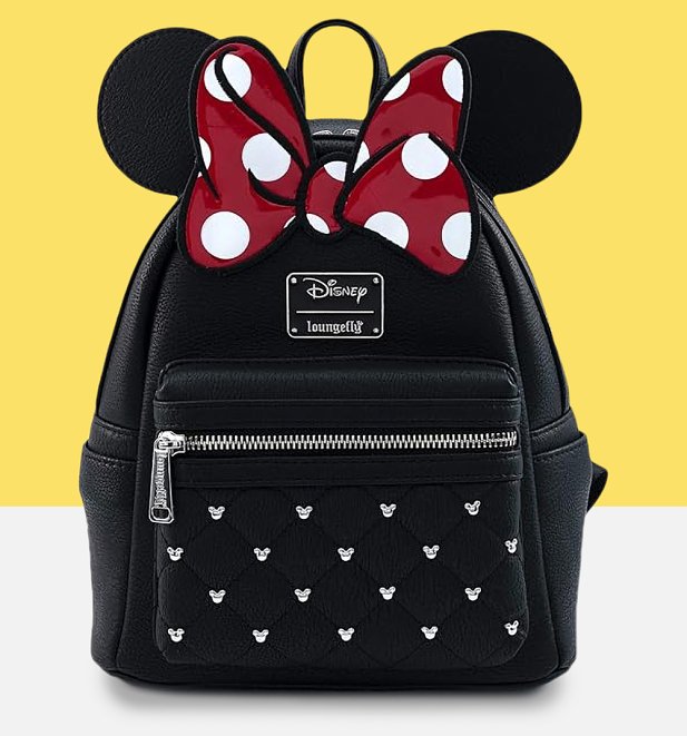 Loungefly x Disney Minnie Mouse Bow Mini Faux Leather Backpack