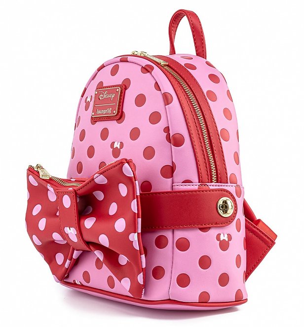 Loungefly Disney Minnie Mouse Pink Bow 2 In 1 Bum Bag / Mini Backpack