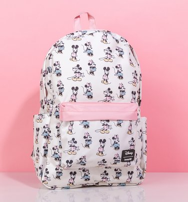 Loungefly Disney Pastel Minnie & Mickey All Over Print Nylon Backpack Loungefly Disney Pastel Minnie & Mickey All Over Print Nylon Backpack