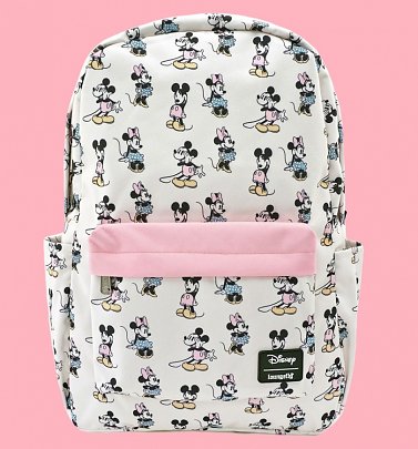 Loungefly Disney Pastel Minnie & Mickey All Over Print Nylon Backpack Loungefly Disney Pastel Minnie & Mickey All Over Print Nylon Backpack
