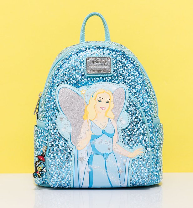 Loungefly Disney Minnie Mouse Baby Blue Iridescent Princess Mini Backpack