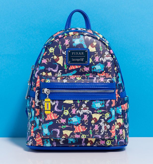 Loungefly Disney Pixar Monsters Inc All Over Print Mini Backpack 2296